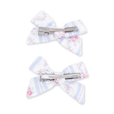 Angel Dear Anna Floral Stripe 2 Pack Bow Clips