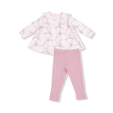 Angel Dear Antoinette Floral Ruffle Sleeve Dress and Legging Set