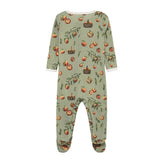 Milkbarn Organic Cotton Zipper Footed Romper Apple Orchard