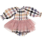Angel Dear Long Sleeve Smocked Tutu Bubble Autumn Plaid