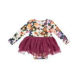 Angel Dear Long Sleeve Tutu Bodysuit Dress Autumn Rose