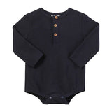 Me & Henry Aynor Henley Onesie Navy