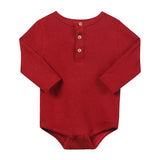 Me & Henry Aynor Henley Onesie Red