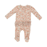 Angel Dear Sweet Rose Calico 2 Way Ruffle Zip Footie