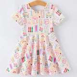 Rylee Faith Back To School Multicolor Swing Dress