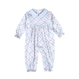 Baby Loren Blue Coquettes Pima Collar Romper