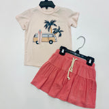 Babysprouts Girls Tee & Skort Set Beach Van
