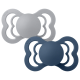 BIBS Supreme Pacifier 2 Pack Cloud/Steel Blue