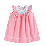 Lil Cactus Pink Birthday Girl Smocked Bishop Dress