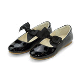 L'Amour Amelia Bow Flat Patent Black