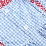 Lil Cactus Blue Gingham USA American Flag Ruffle Dress