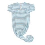Sweet Bamboo Knotted Receiving Gown Blue Stripe
