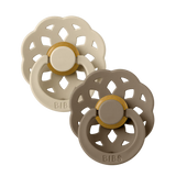 BIBS Boheme Pacifier 2 Pack Vanilla/Dark Oak