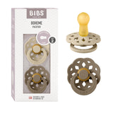BIBS Boheme Pacifier 2 Pack Vanilla/Dark Oak