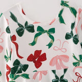 Rylee Faith Christmas Bow Print Dress