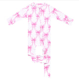Copper Pearl Bamboo Convertible Zip Up Footie Bow My Gosh