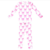 Copper Pearl Bamboo 2 Piece Long Sleeve Pajama Set Bow My Gosh