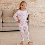 Copper Pearl Bamboo 2 Piece Long Sleeve Pajama Set Bow My Gosh