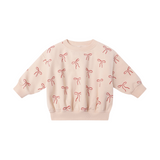 Quincy Mae Relaxed Fleece Sweatshirt and Pant Set Red Bows