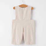 Rylee Faith Pumpkin Embroidery Smocked  Boys  Romper