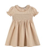Lil Cactus Light Brown Smocked Ruffle Dress