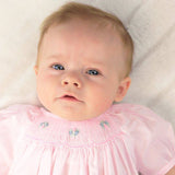 Petit Ami Preemie Bubble with Novelty Smocking Pink