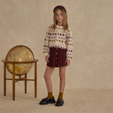 Rylee + Cru Button Front Mini Skirt Burgundy