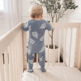 Gunamuna Convertible Romper Footie Falling Leaves