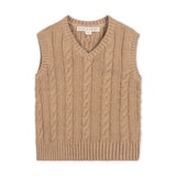 Hope & Henry Organic Cable Sweater Vest Camel