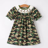 Rylee Faith Camouflage Mallard Duck Smocked Dress