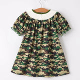 Rylee Faith Camouflage Mallard Duck Smocked Dress