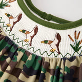 Rylee Faith Camouflage Mallard Duck Smocked Dress