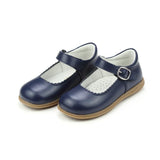 L'Amour Chloe Scalloped Mary Jane Navy