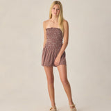 Rylee + Cru Teen Daria Mini Dress Chocolate Polka Dot