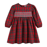 Lil Cactus Red and Green Christmas Plaid Smocked Dress