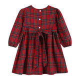 Lil Cactus Red and Green Christmas Plaid Smocked Dress