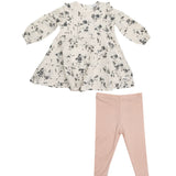 Angel Dear Ruffle Tiered Dress and Ribbed Legging Set Climbing Roses