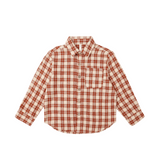 Rylee + Cru Collared Long Sleeve Shirt Red Plaid