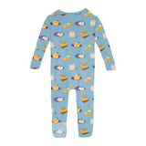 Kickee Pants Print Convertible Zipper Sleeper Seaside Breakfast in Bed