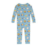 Kickee Pants Print Convertible Zipper Sleeper Seaside Breakfast in Bed