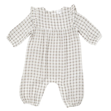 Angel Dear Ruffle Sleeve Romper Cozy Plaid