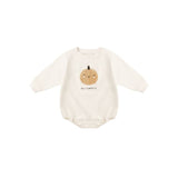 Quincy Mae Crewneck Bubble Romper Pumpkin
