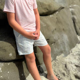Me & Henry Crew Woven Shorts Chambray/Cream Plaid