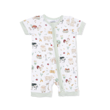 Angel Dear  Cute Farm Animals Shortie 2 Way Zipper Romper
