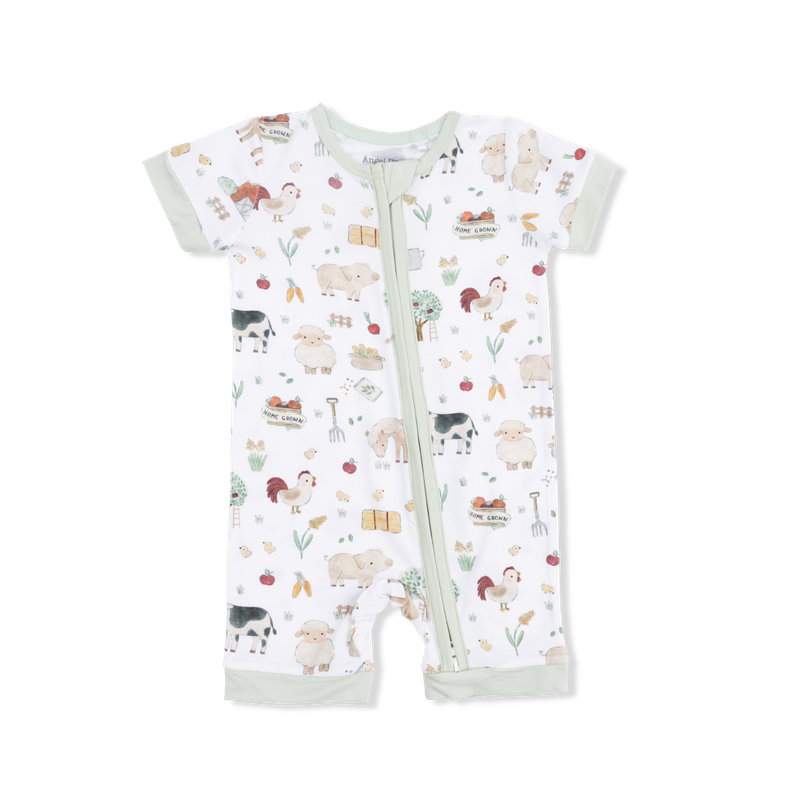 Angel Dear  Cute Farm Animals Shortie 2 Way Zipper Romper
