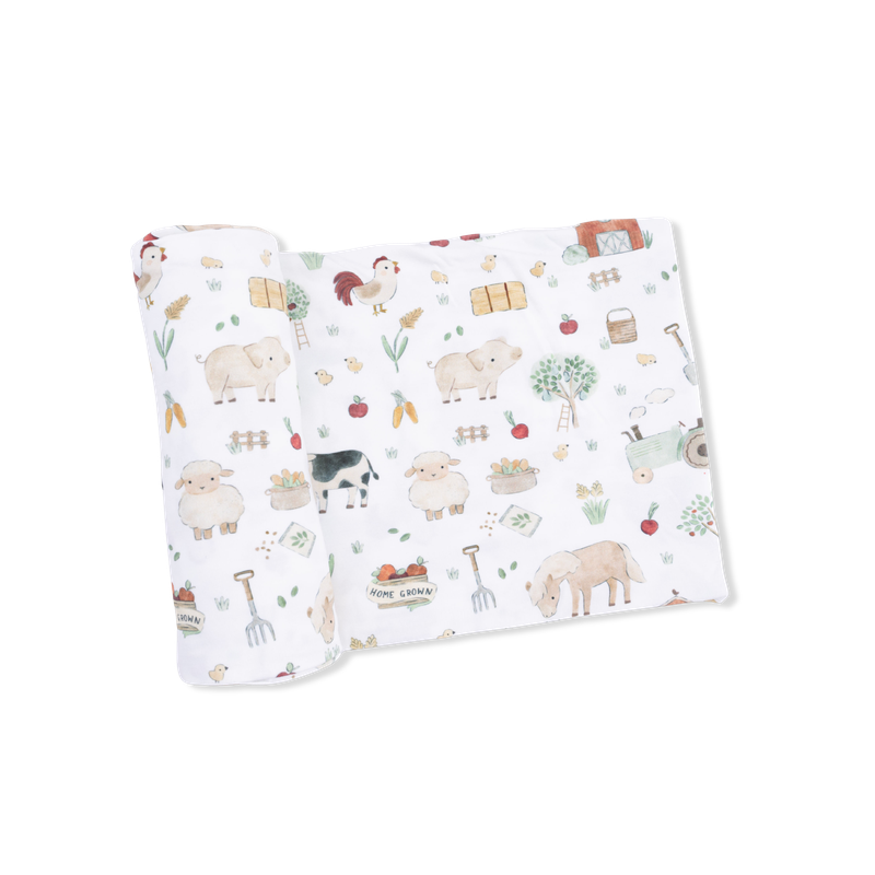 Angel Dear  Cute Farm Animals Swaddle Blanket