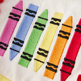 Rylee Faith Designs Back to School Plaid Embroidered Crayon Dress