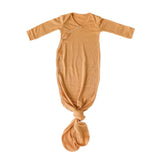 Copper Pearl Dolce Rib Knit Newborn Knotted Gown