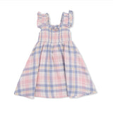 Angel Dear Dusty Plaid Smocked Sundress with Bloomer