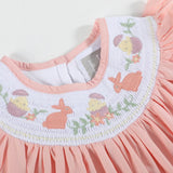 Lil Cactus Light Pink Easter Smocked Bishop Dress